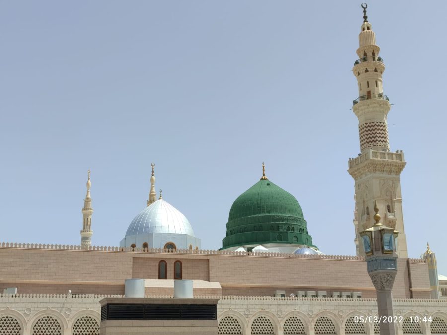 The Green Dome above the Prophet's burial site, Al-Masjid an-Nabawi, Madinah